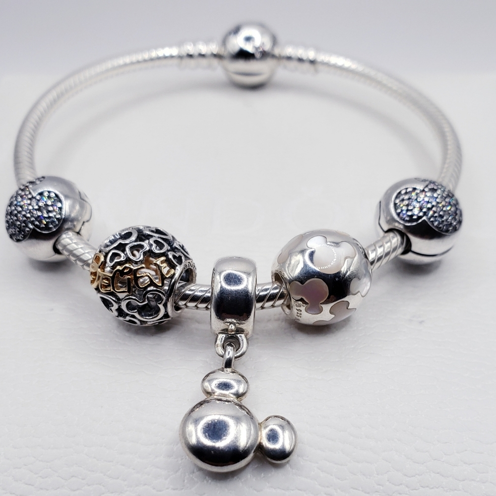 💫6pc Authentic Pandora DISNEY MICKEY BRACELET GIFT SET 🎁